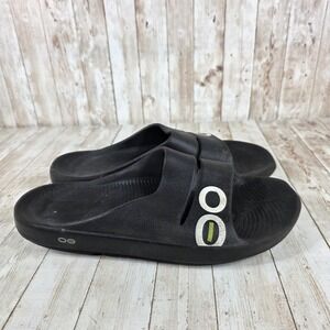 OOFOS OOahh Slide Sandal Recovery Comfort Slip On‎ Black Mens Size M12 W14